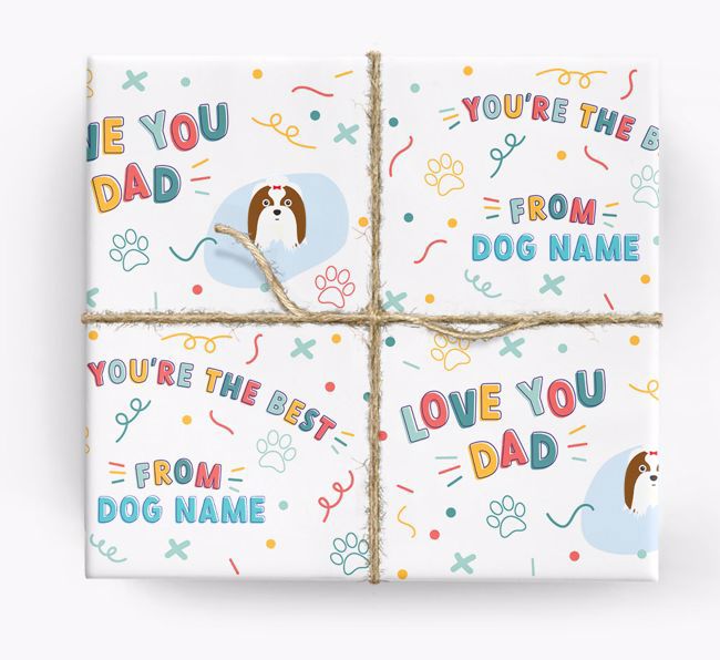 Love You Dad: Personalised {breedFullName} Wrapping Paper